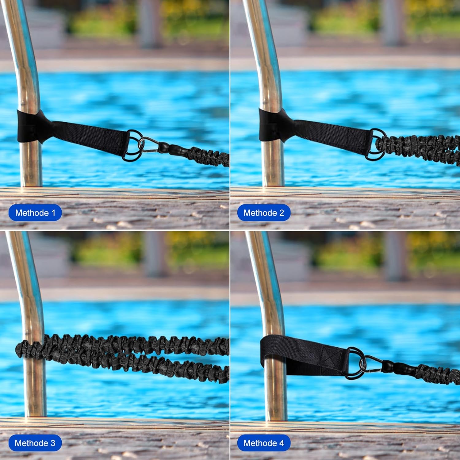 Detalle 2 de Schwimmgurt für Pool – Einstellbarer Schwimmwiderstandgürtel (2,5–7,5 m) für Erwachsene und Kinder ab 7 Jahren