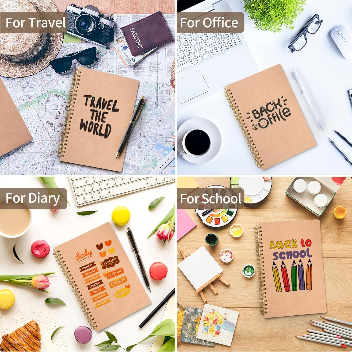 Thumbnail 6 de VEESUN Quaderno Appunti A5 80gsm 4 Pack 📓