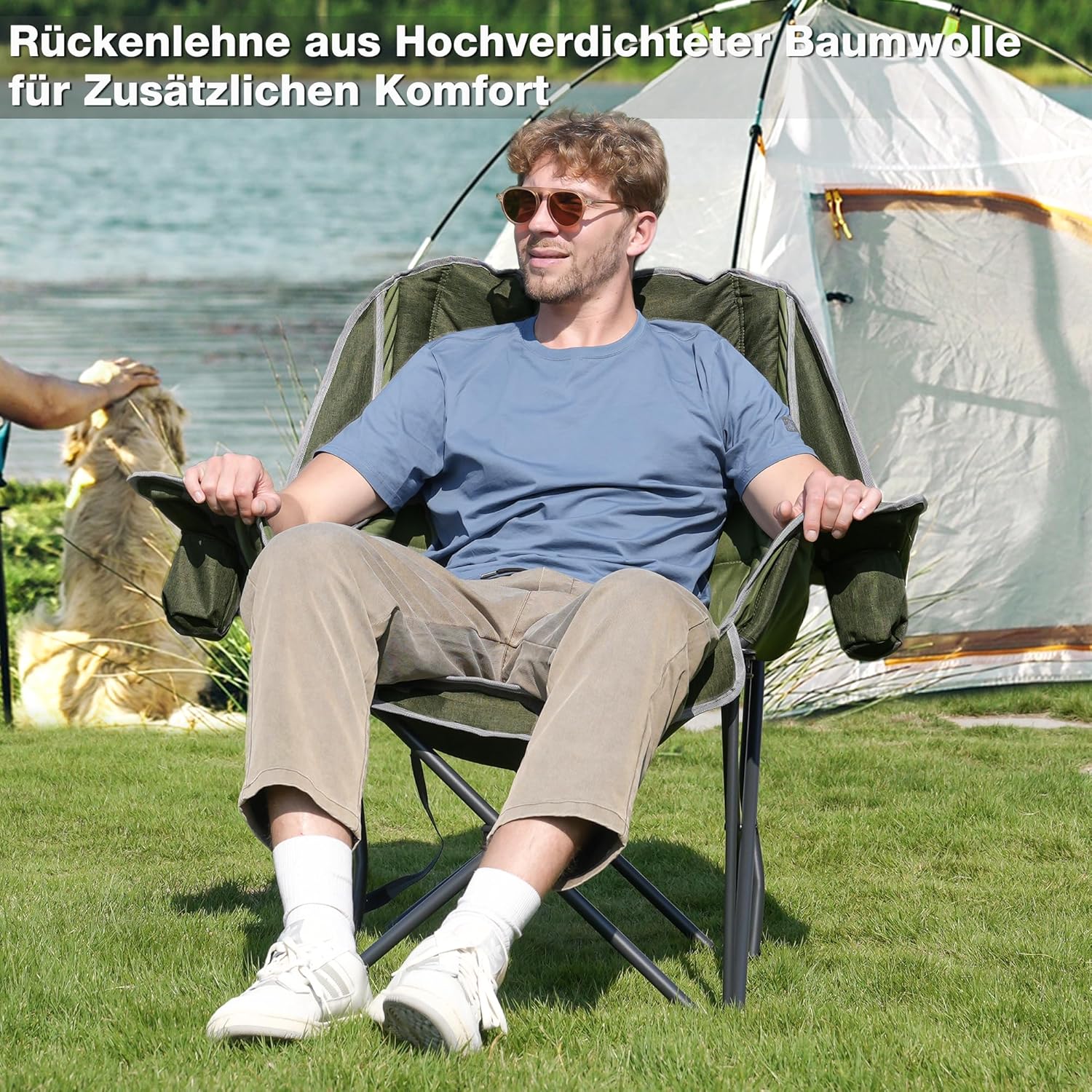 Thumbnail 1 de RELAX FIELD Übergroßer Campingstuhl klappbar „Field“ (bis 227 kg) in Grün