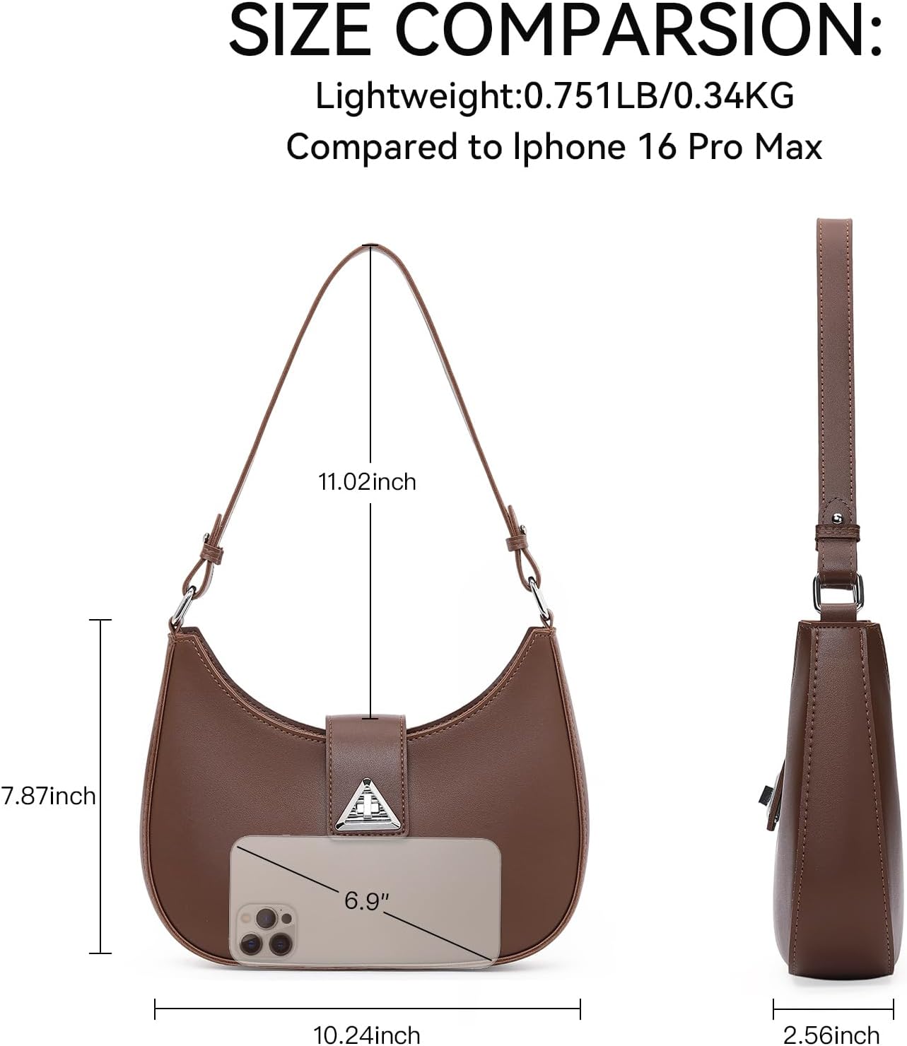 Detalle de GOIACII Tote Hobo Bag for Women – Classic Crescent Crossbody-Style Handbag in PU Leather