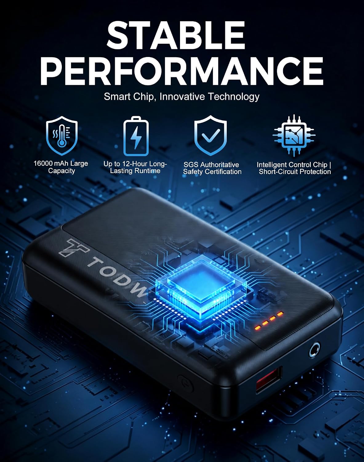Detalle 2 de TODWARM Heated Vest 16000mAh Battery