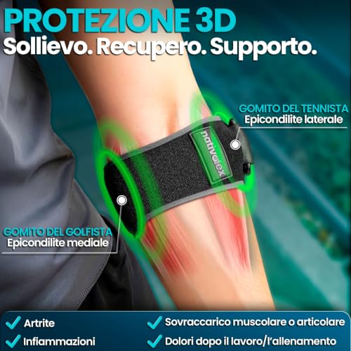 Detalle de NativoDex Tutore Epicondilite Gomito: Fascia supporto per tennis e golfista