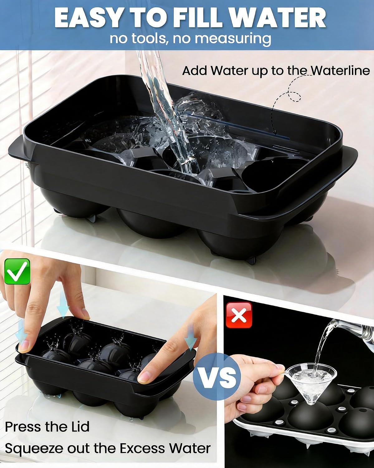 Thumbnail 3 de Cigorea Round Ice Cube Tray 1.93-Inch