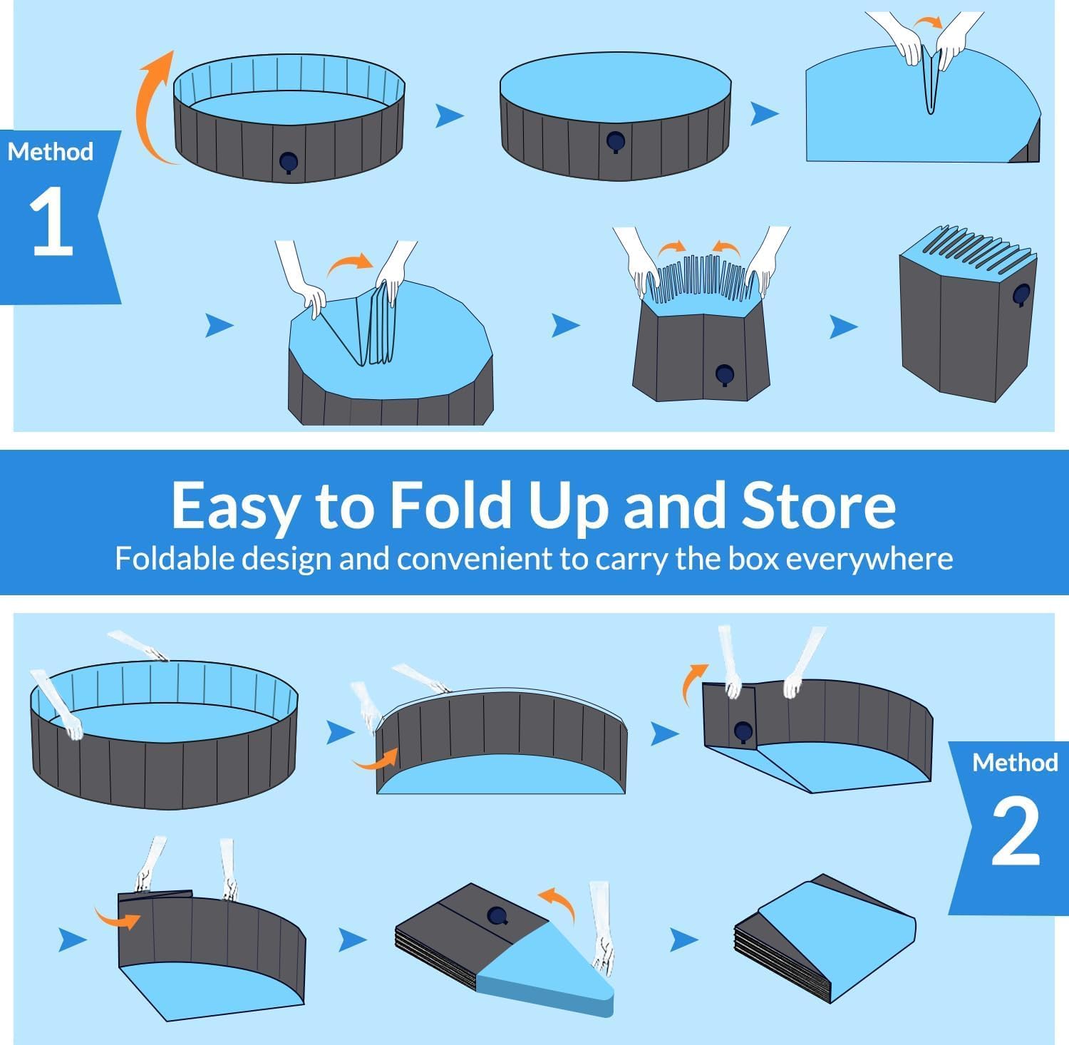 Detalle 2 de Pourbibi Foldable Dog Pool for Large Dogs – XL 160x30cm PVC Paddling Pool
