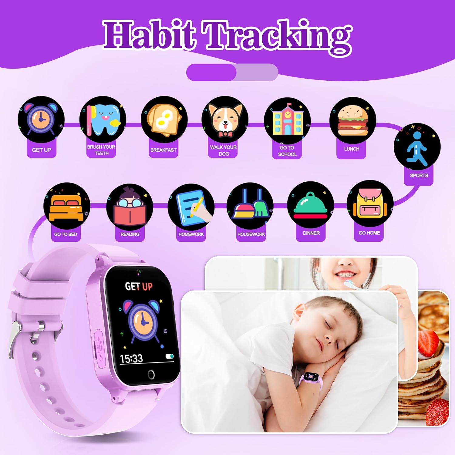 Thumbnail 3 de YEDASAH Kids Smart Watch (Boys & Girls) with HD Touchscreen, Camera, Step Counter and 39 Games