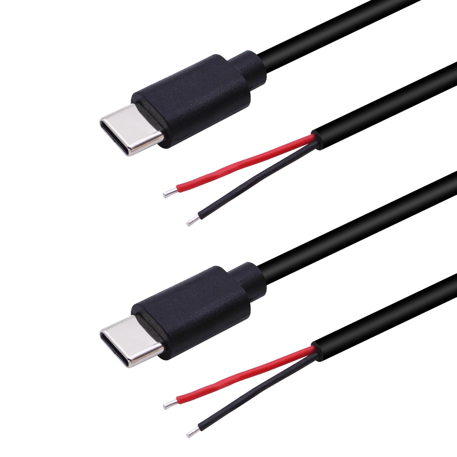 Detalle de Xilaghy USB C 2 Pin Power Pigtail Cable 1M/3.2ft (2 Pack) – DIY Power Cord Replacement