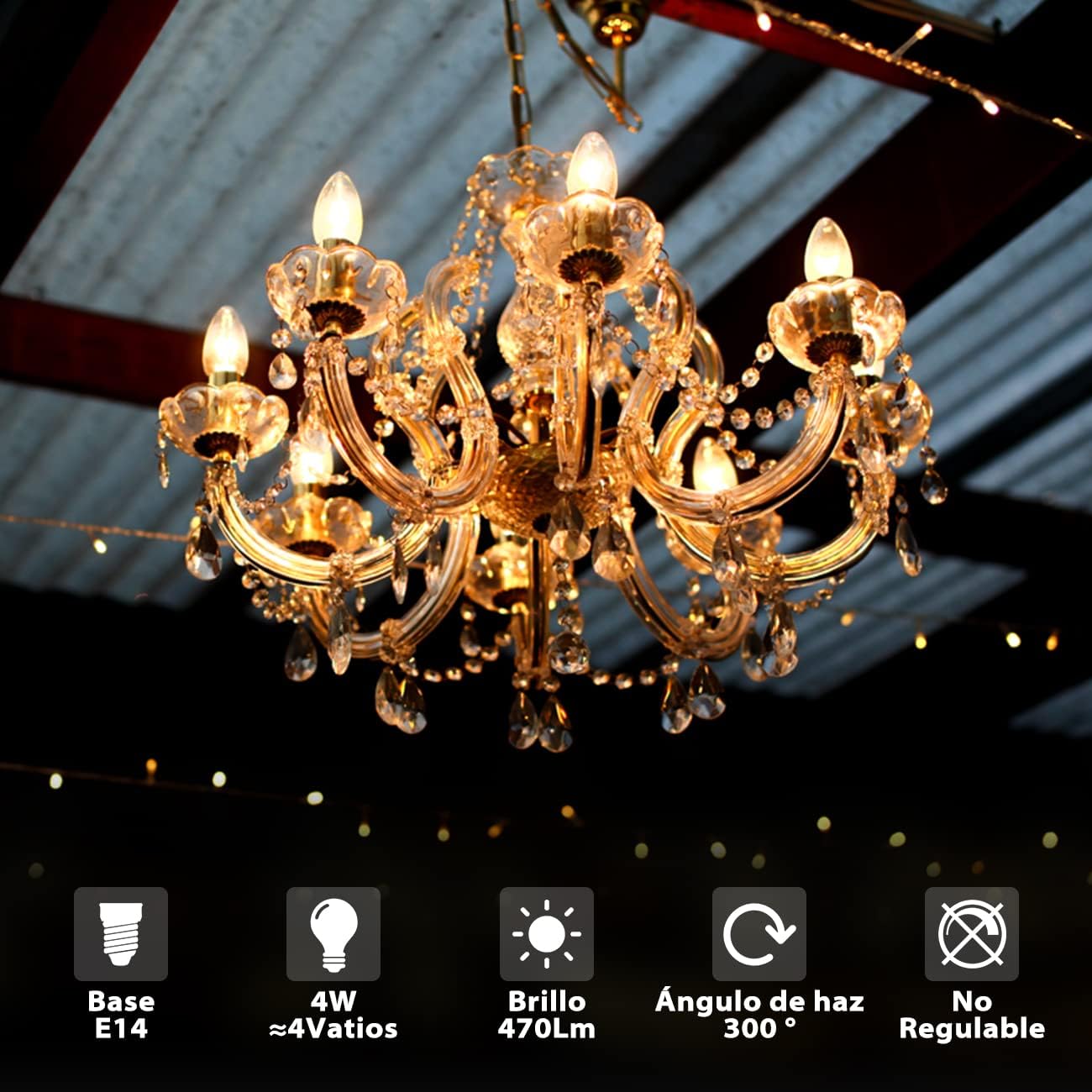 Detalle 2 de LVWIT Bombillas Vintages E14 Edison - Pack de 6