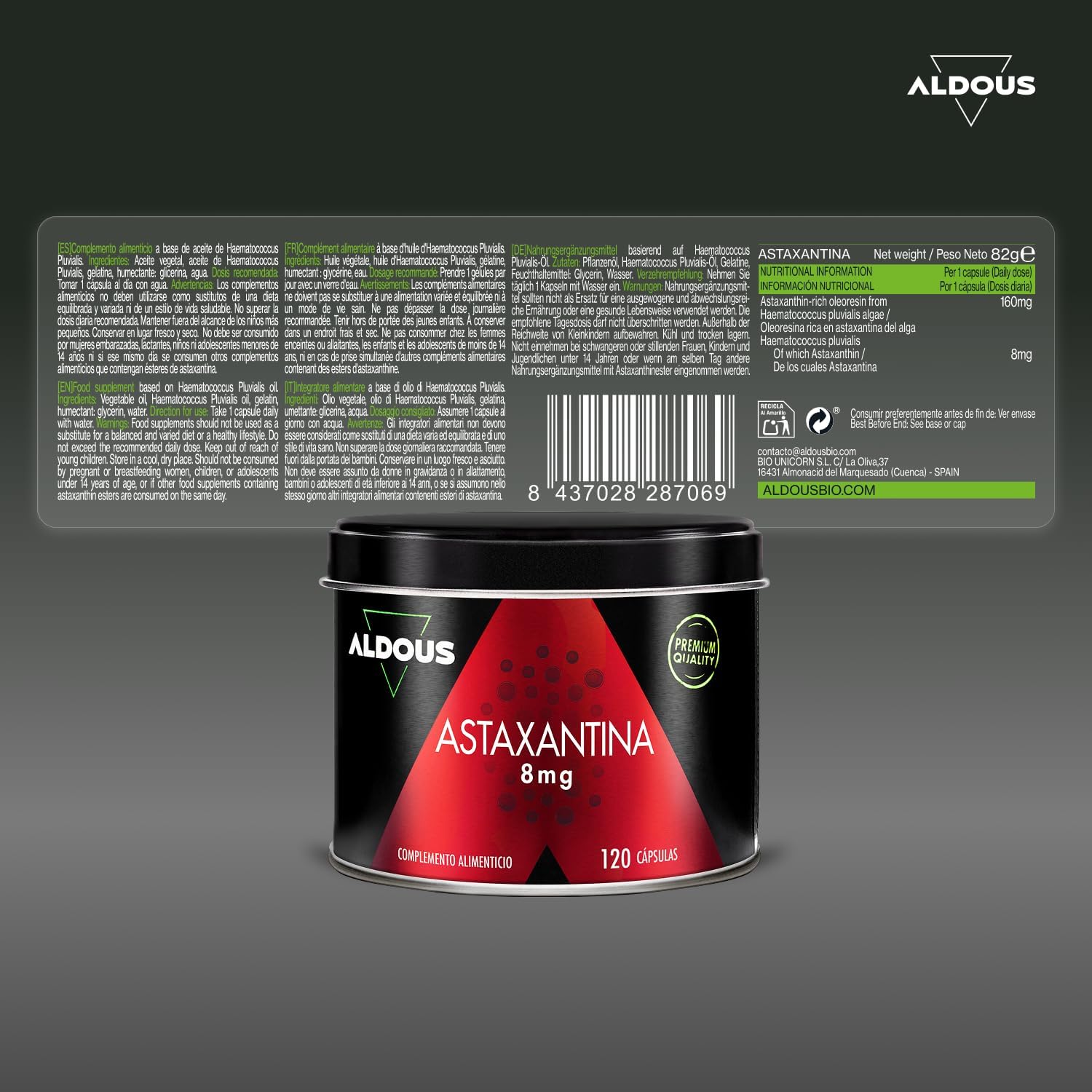 Thumbnail 5 de ALDOUS Astaxantina Natural Pura 8 mg — 120 perlas