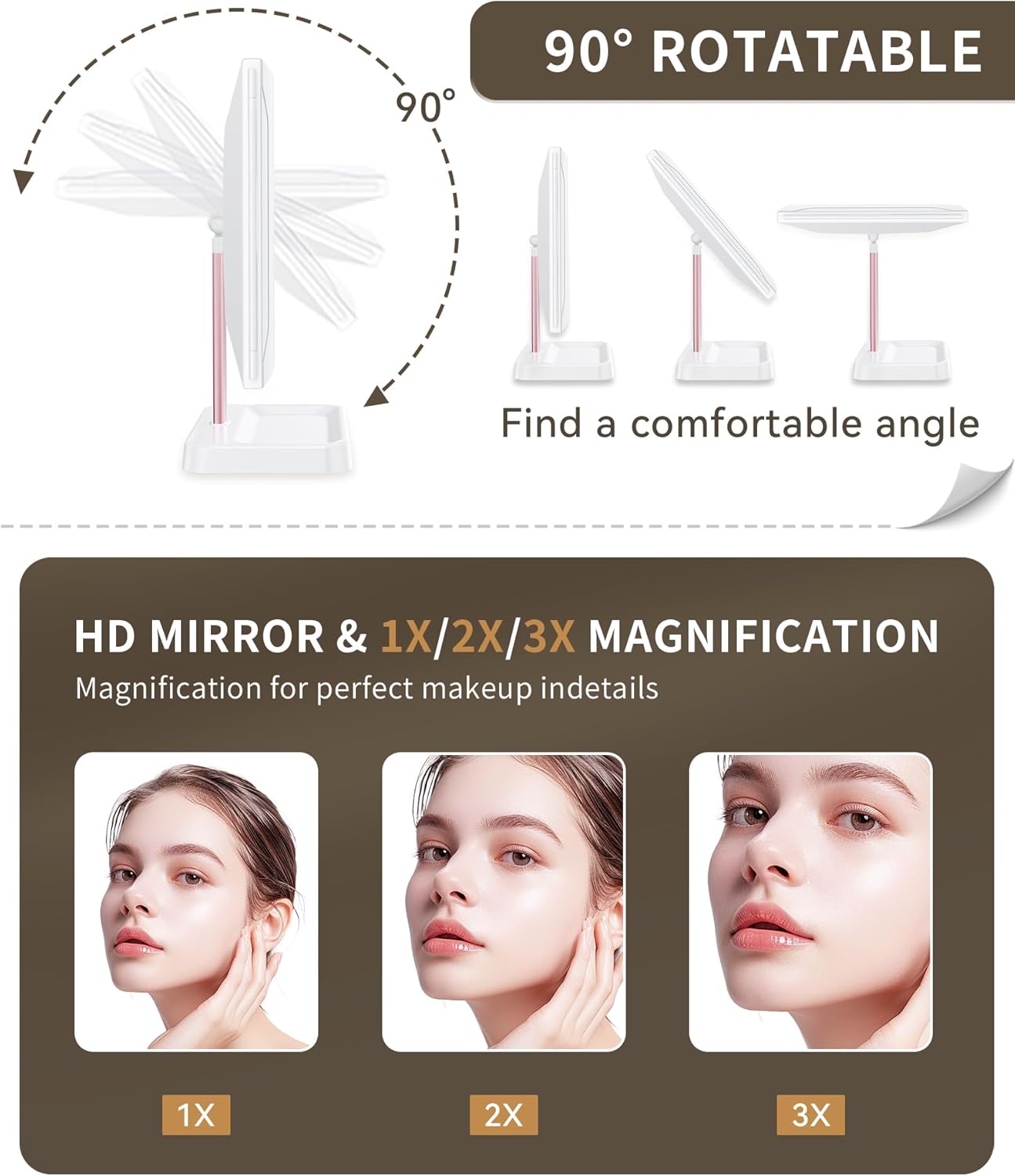 Detalle 1 de BERTHALESS Makeup Mirror 2400 mAh 🪞