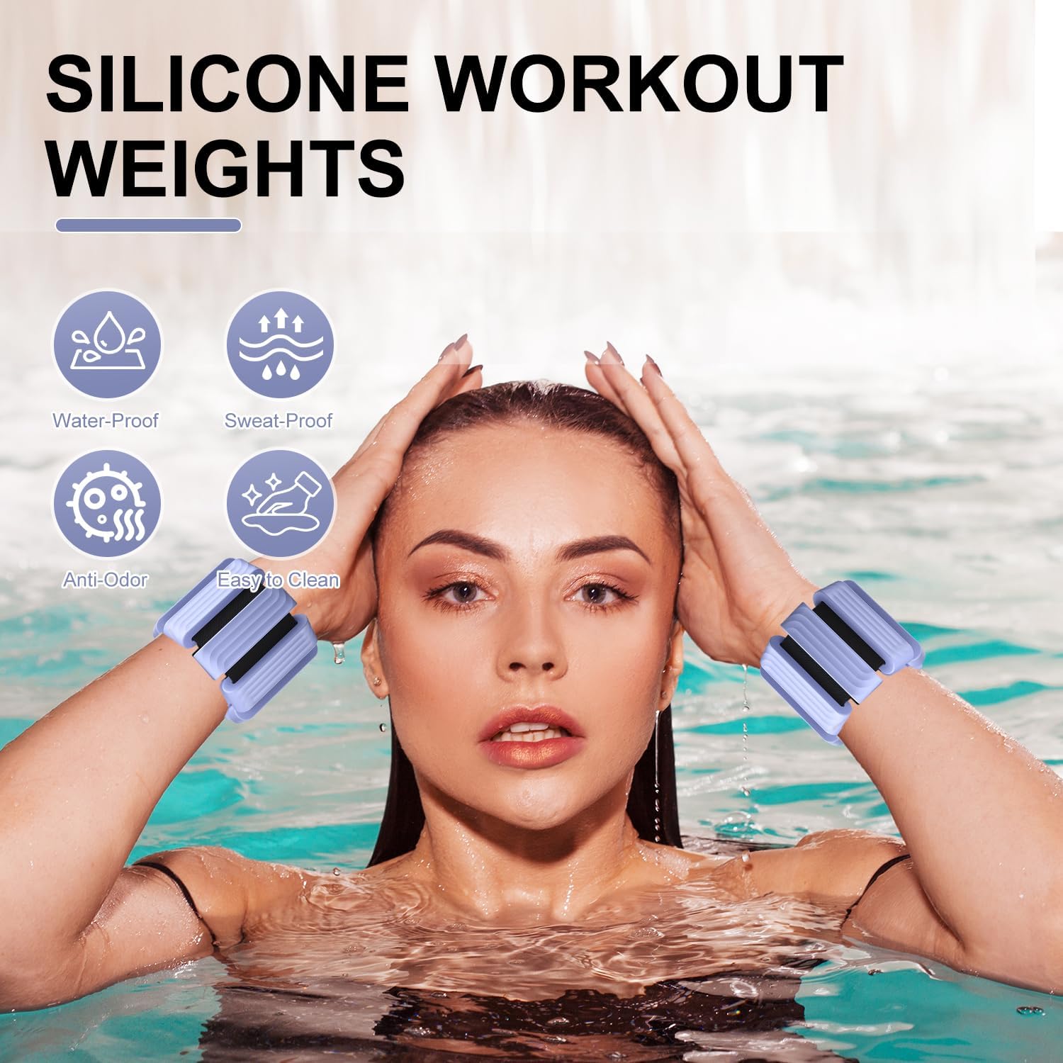 Detalle de Giiyr adjustable ankle and wrist weights set of 2 (1lb each) for yoga, Pilates, running and fitness