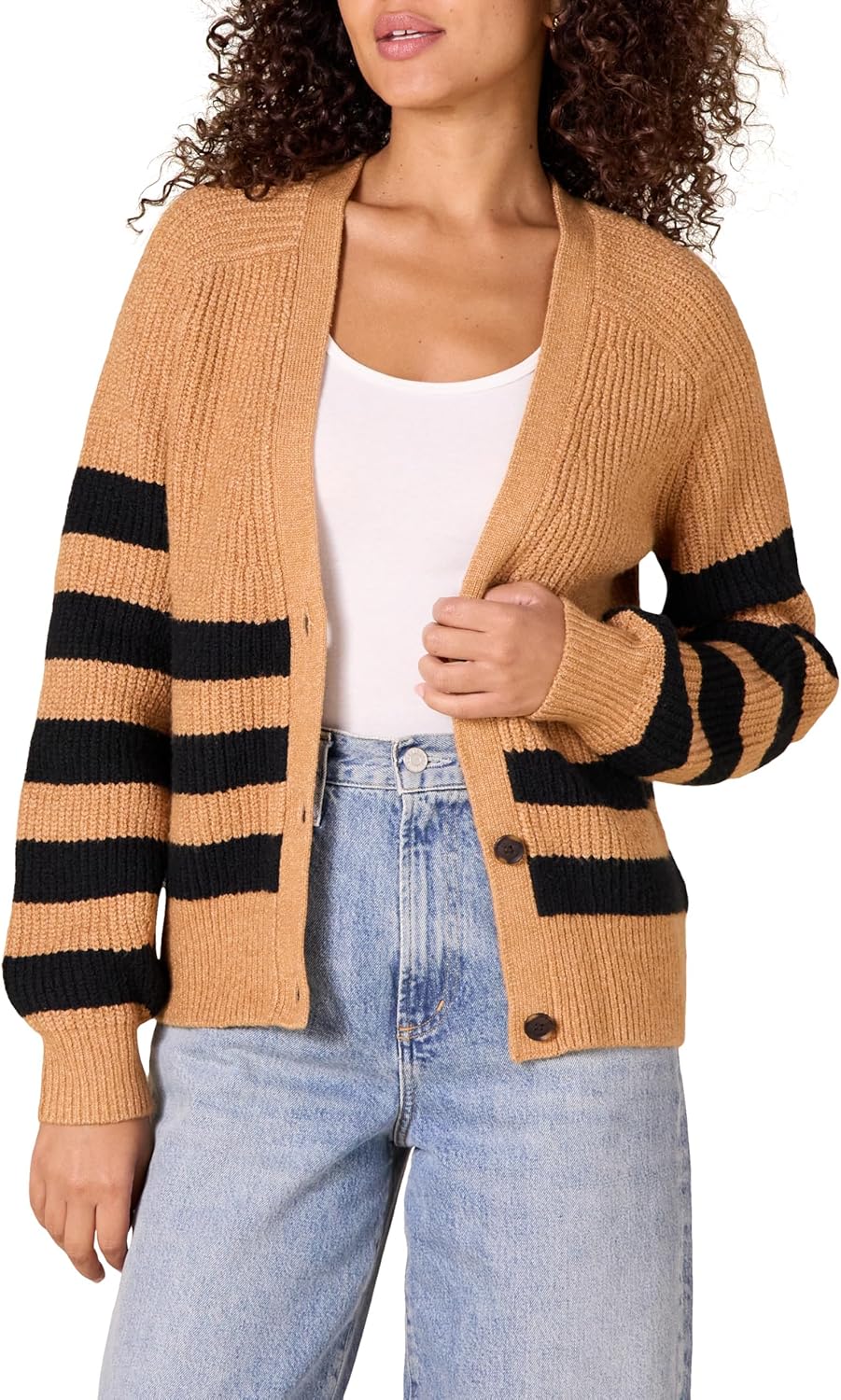 Thumbnail 6 de Amazon Essentials Damen gerippte Soft-Touch-Blouson-Strickjacke mit Knopfleiste