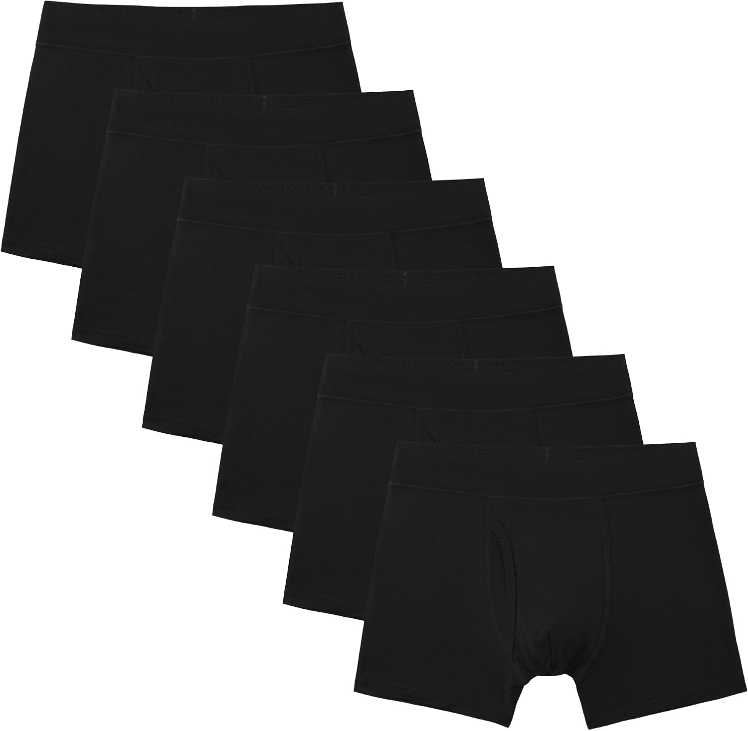 Detalle de INNERSY boxershorts för pojkar i bambu med gylf, 116–176, 6-pack