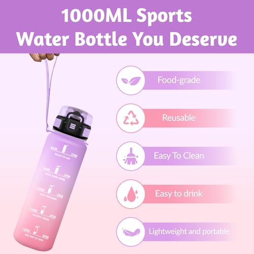 Thumbnail 5 de HoneyHolly Botella Agua 1 L para gimnasio y exterior 🚰