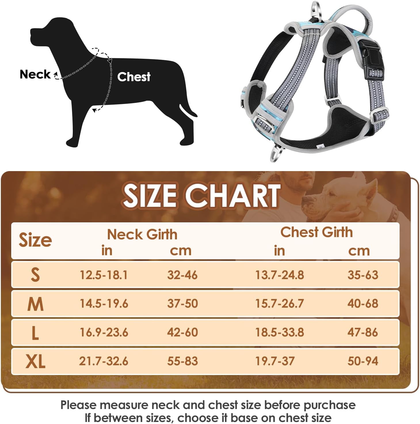 Thumbnail 1 de Eyein Medium Dog Harness with 2 Clips: Anti-Pull, Escape-Proof & Reflective