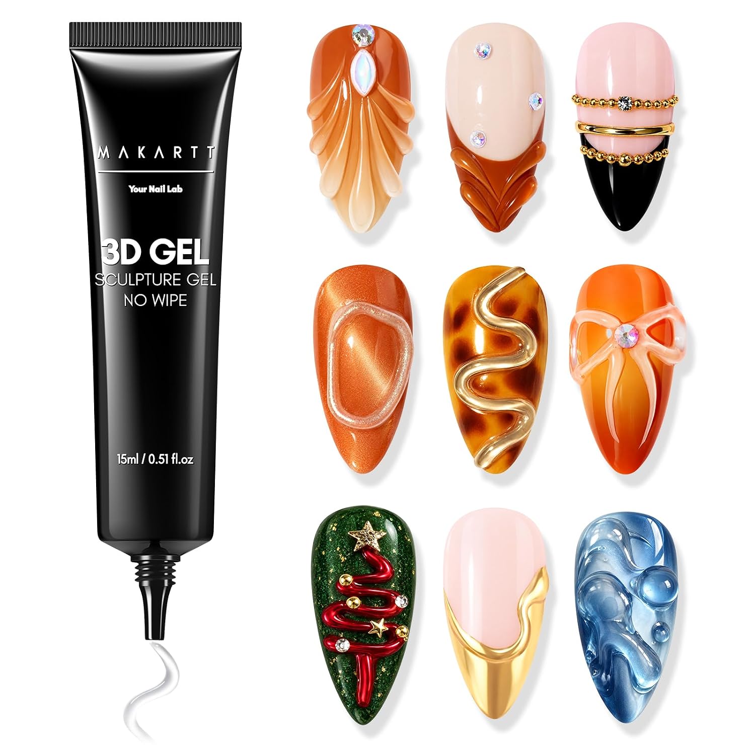 Detalle de Makartt 3D Gel Nail Art for Sculpting 15g 🎨
