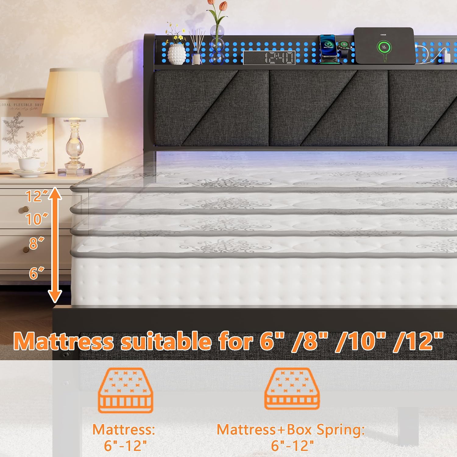 Thumbnail 6 de Furnulem Bed Frame, Queen