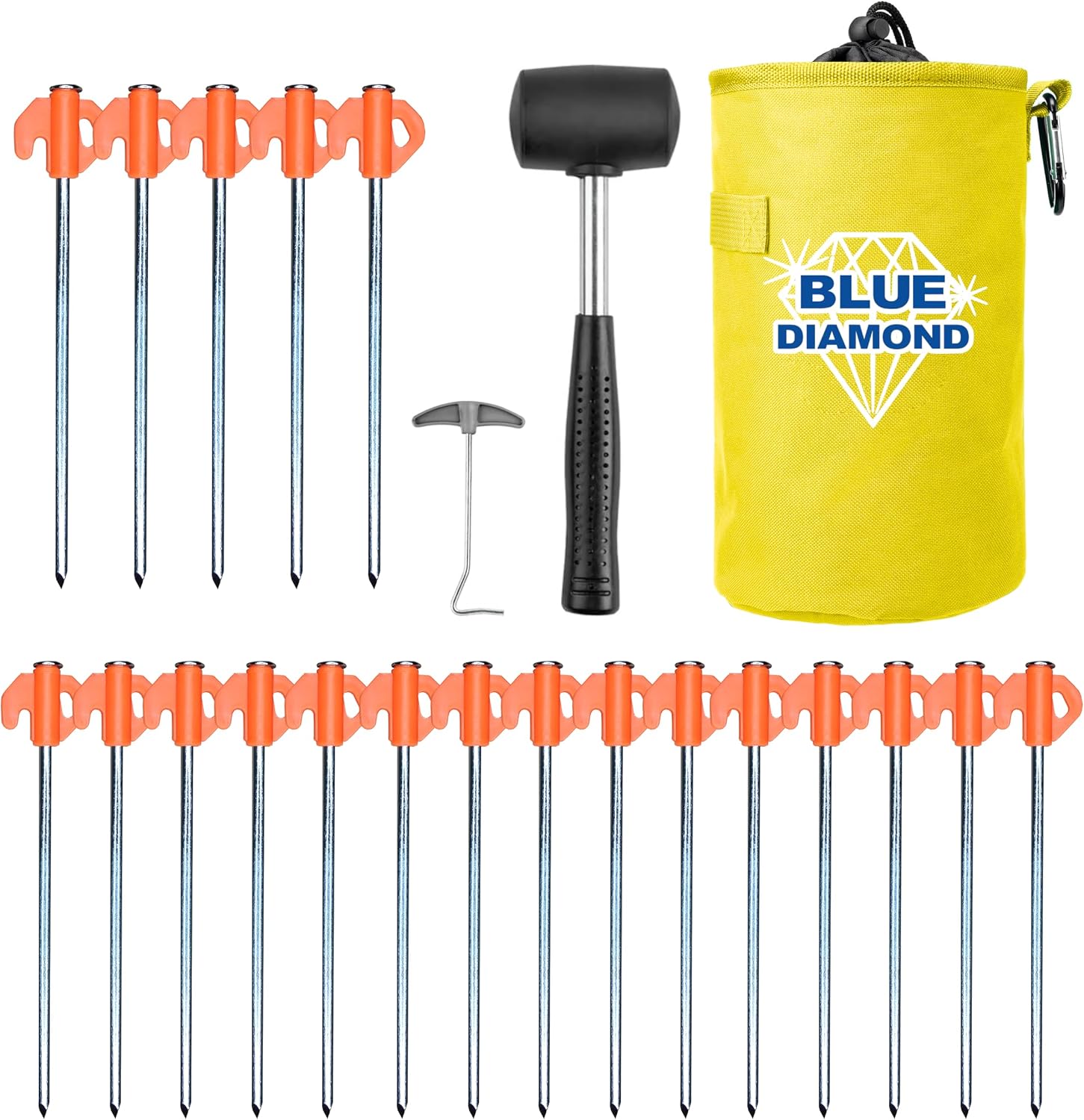 Thumbnail 4 de Blue Diamond Heavy Duty Tent Pegs – 20 Pack (Galvanised Steel) with Carry Case