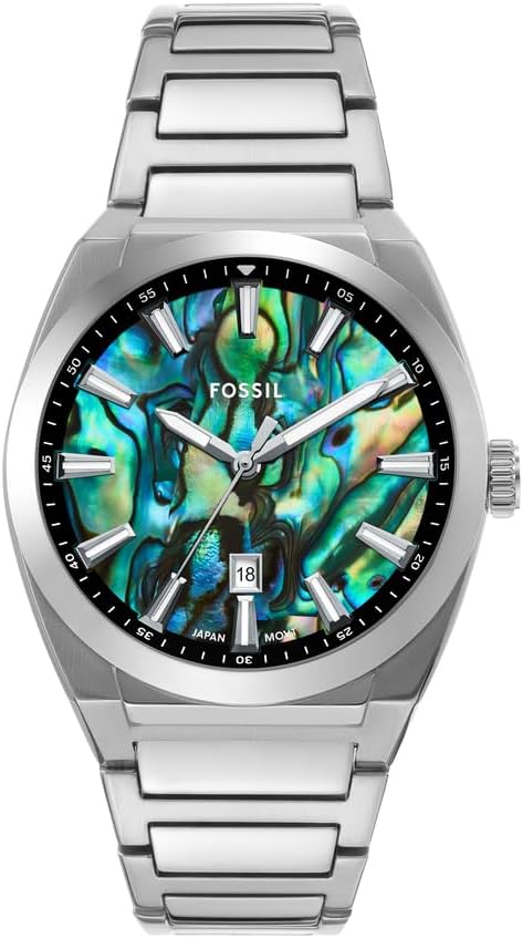 Thumbnail 6 de FOSSIL Montre Everett pour Homme – Mouvement Date à Trois Aiguilles, cadran noir, acier inoxydable ou cuir
