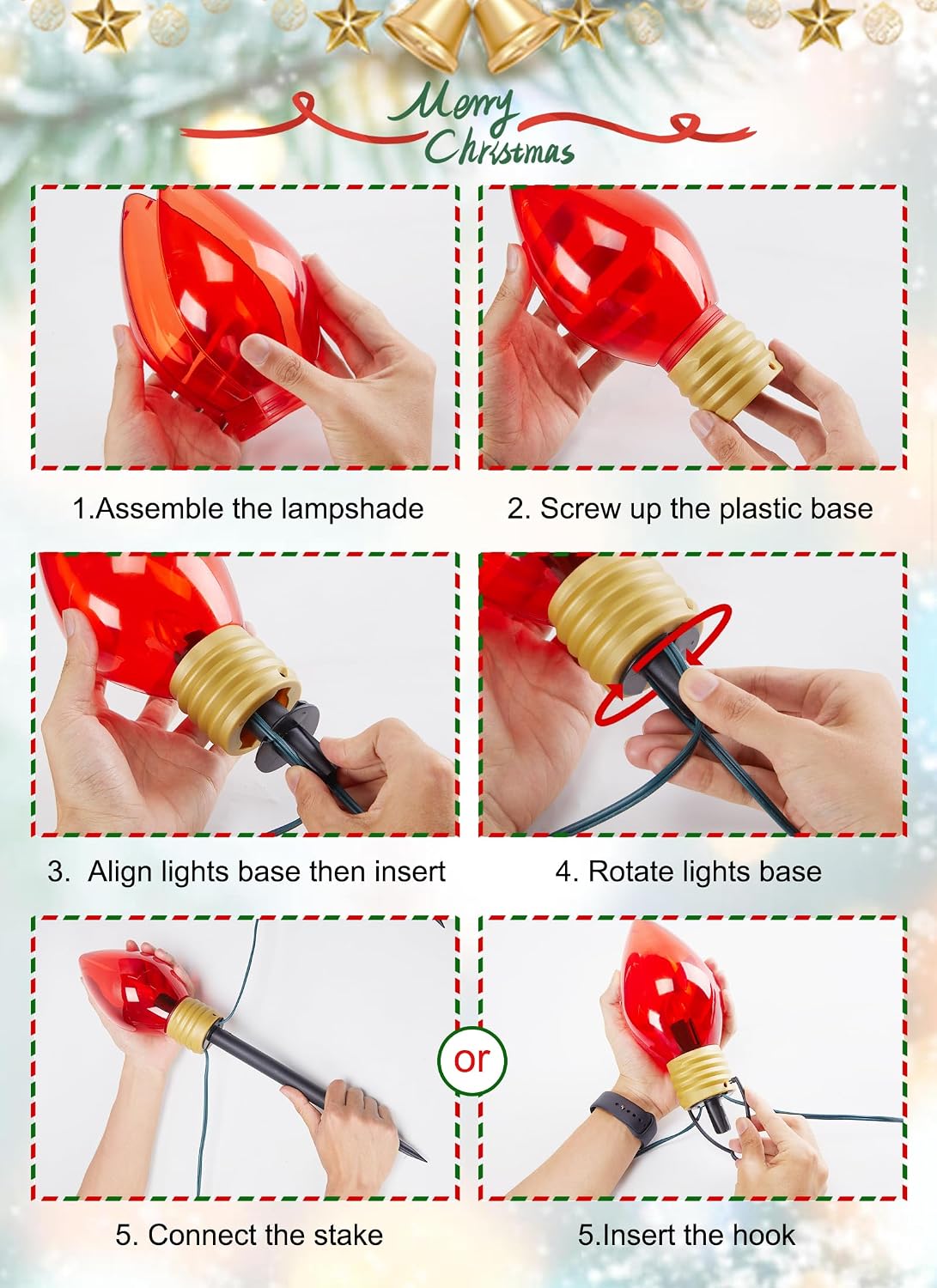 Thumbnail 5 de Jumbo C9 Christmas Pathway Lights, 5 Bulbs