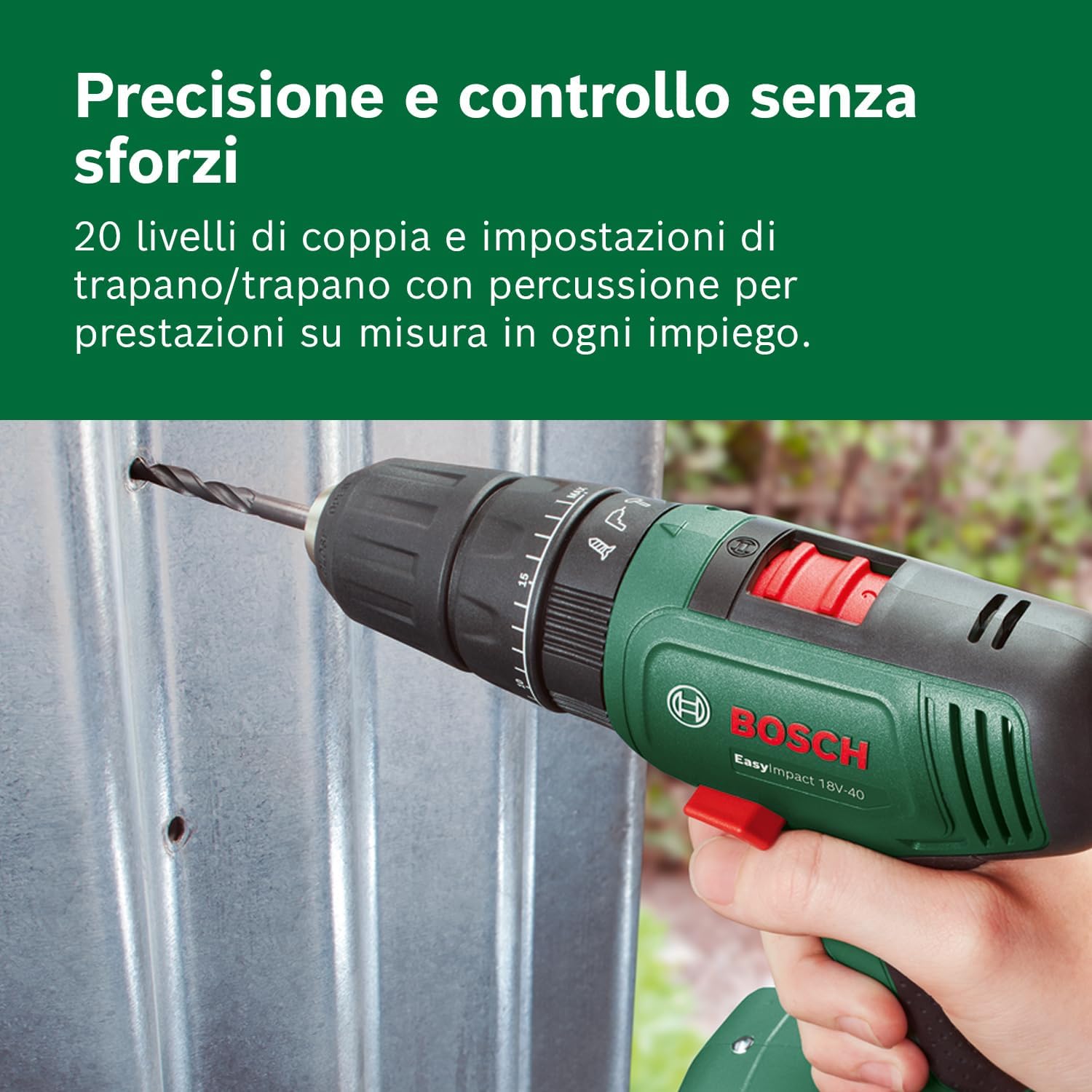 Thumbnail 3 de Bosch EasyImpact 18 V-40: trapano a percussione a batteria con mandrino 13 mm e 2 batterie