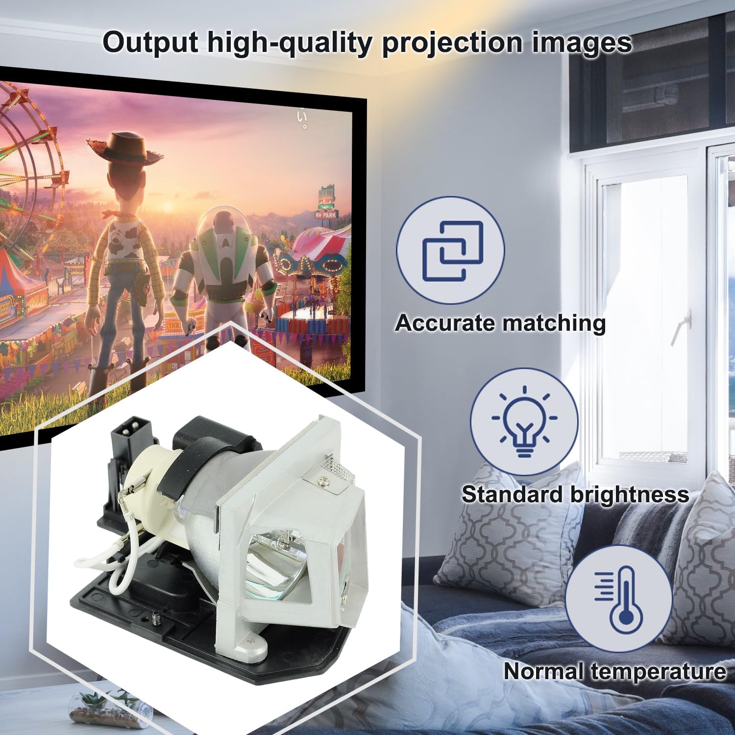 Thumbnail 2 de iReijomoi SP.8MQ01GC01 Replacement Lamp with Housing for Optoma HD20 / HD200X / HD23 projectors