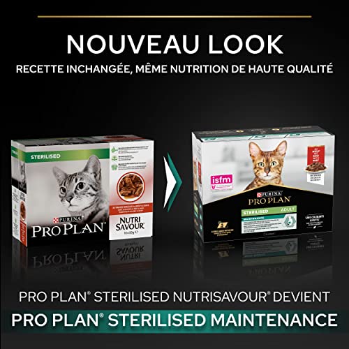 Detalle 2 de Purina Pro Plan Sterilised Nutrisavour Chat Adulte Bœuf – 10 sachets de 85 g