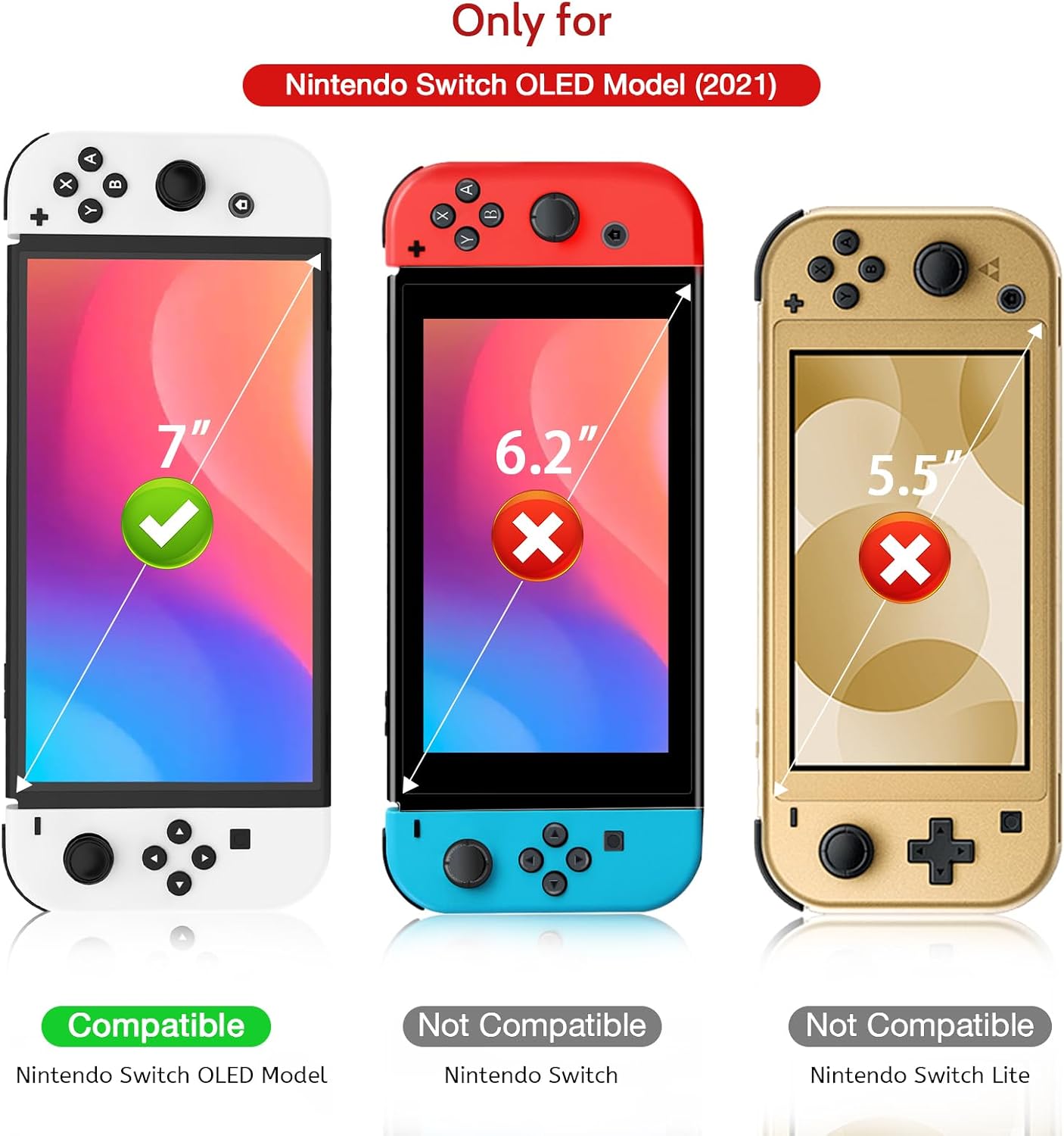 Thumbnail 6 de Lot de 2 protections d’écran en verre trempé BERSEM pour Nintendo Switch OLED 7 pouces (2021) – kit d’alignement automatique, dureté 9H