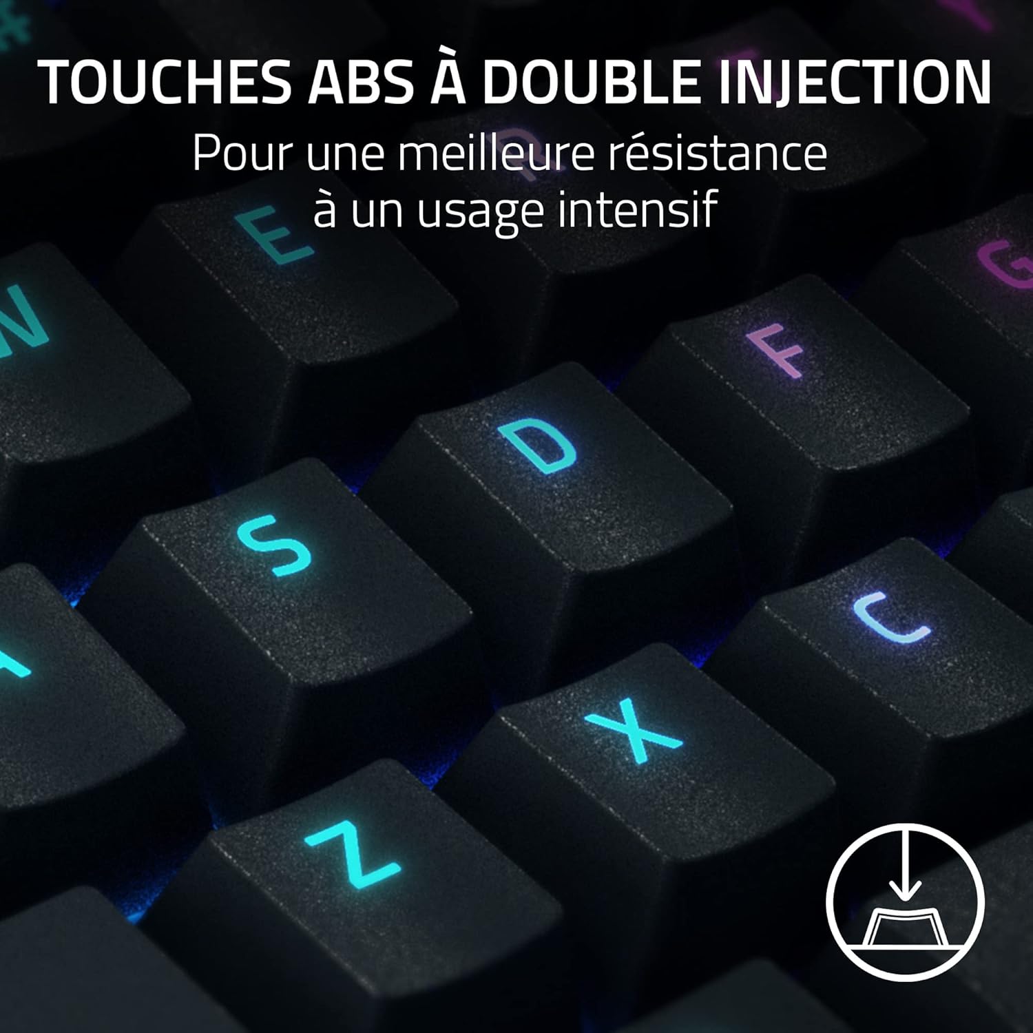 Detalle de Razer BlackWidow V4 Pro (switches jaunes) clavier gamer mécanique Snap Tap AZERTY FR, noir