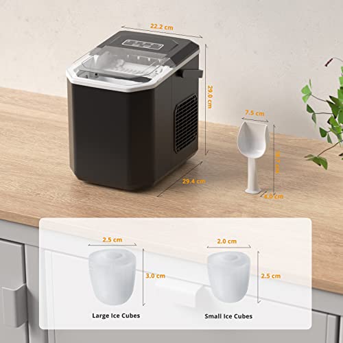 Thumbnail 2 de Máquinas para Hacer Hielo Portátil Negro Vpcok Direct (12 kg/24h, 1,5 L) — 2 tamaños de cubitos y autolimpieza