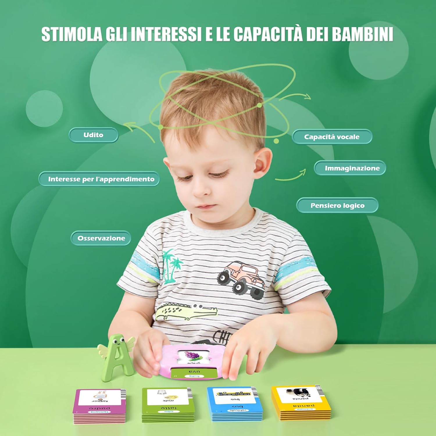 Detalle de Talking Flash Cards 510 Parole – Schede Parlanti per Bambini 3+ (Rosa, Italiano)