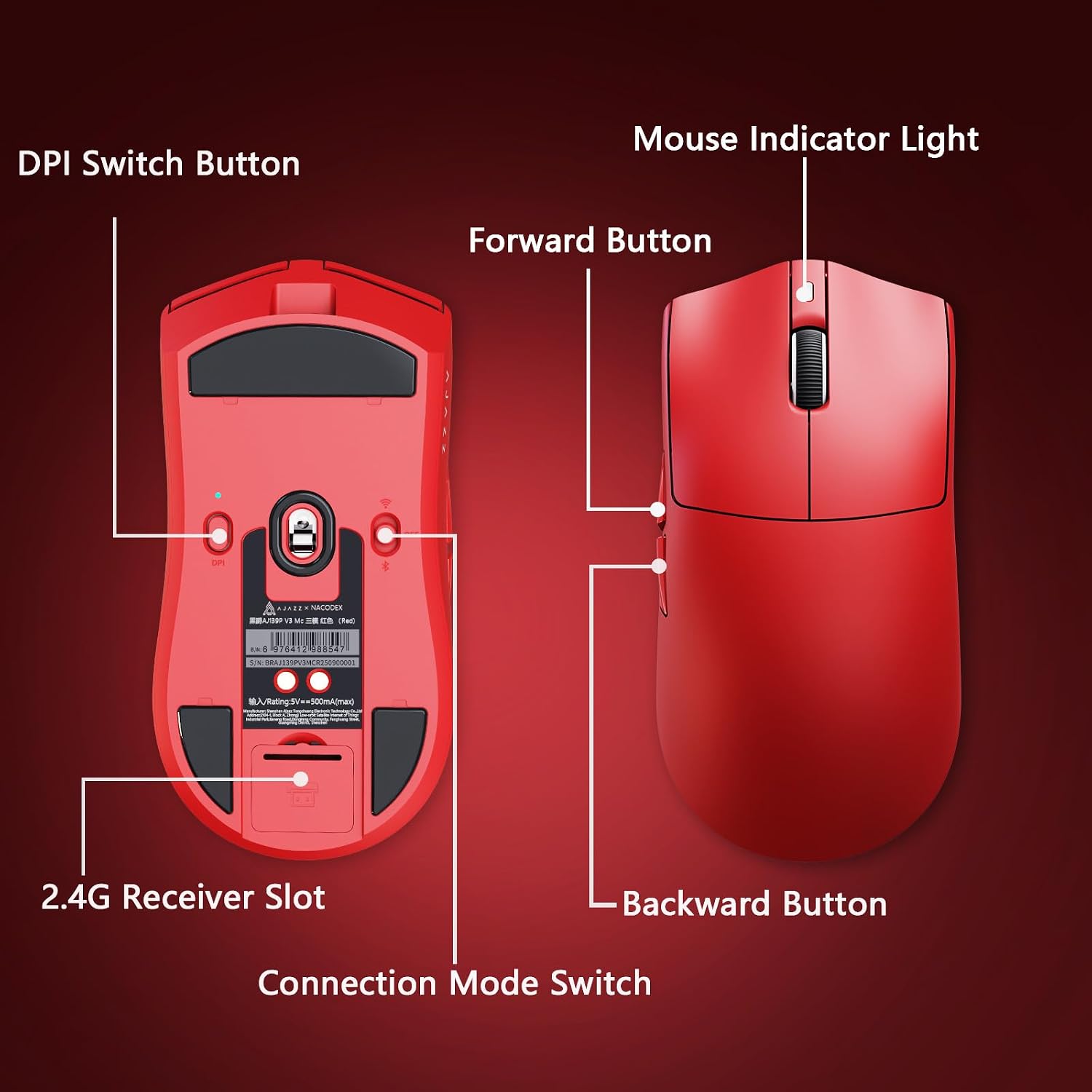 Thumbnail 5 de AJAZZ AJ139P V3 MC Wireless Gaming Mouse – PAW3311, 24K DPI, Ultra-Leicht 69 g