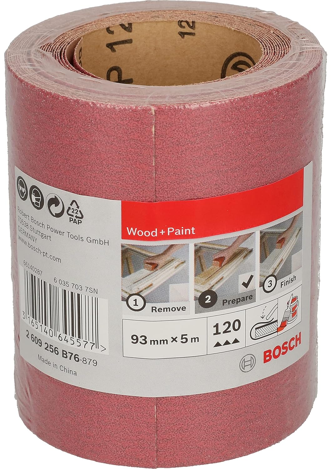 Thumbnail 1 de Bosch Accessories 2609256B76 Rouleau abrasif bois/peinture 93 mm x 5 m P120