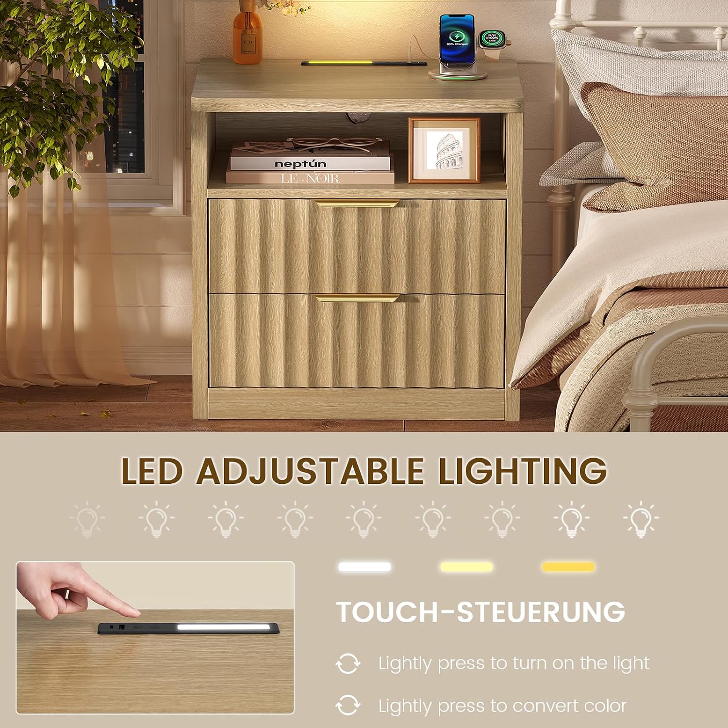 Detalle 2 de TEENFON Nightstand, Natural