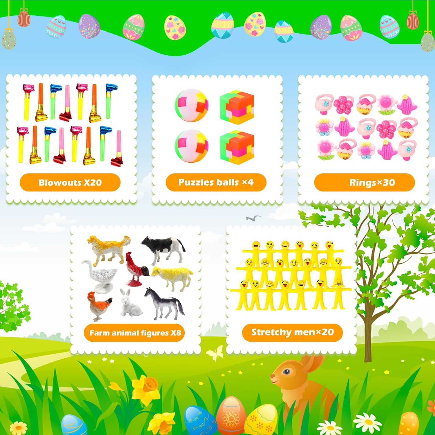 Detalle de GOAUS Easter Egg Fillers 220 Pc party toys