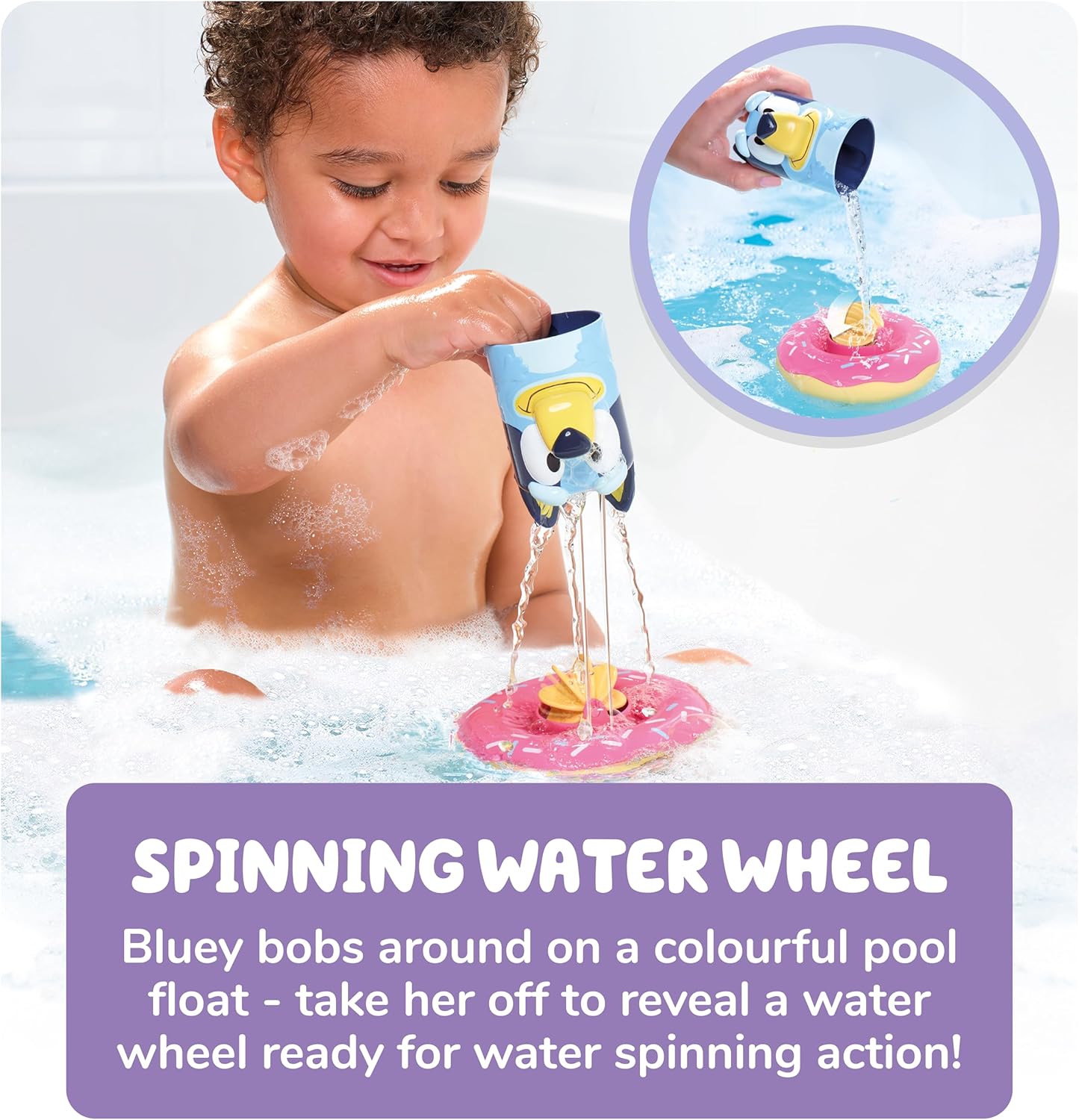 Thumbnail 2 de Tomy Toomies Bouées de Bain Bluey : jouet flottant avec verseur d’eau et roue à eau