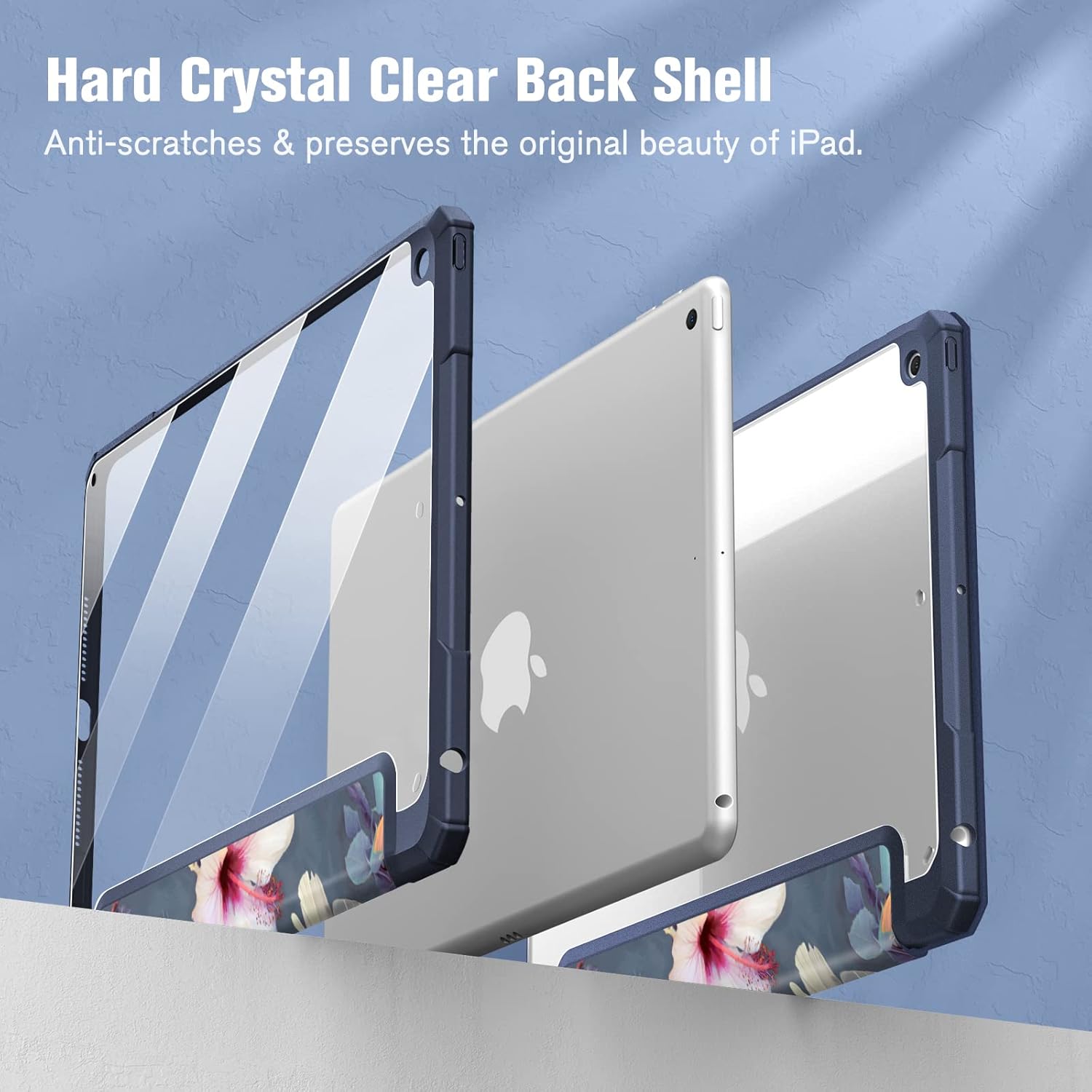 Thumbnail 5 de FINTIE Hybrid Case for iPad 9th/8th/7th Gen 10.2-inch with Clear Back, Pencil Holder, Auto Wake/Sleep – Hibiscus