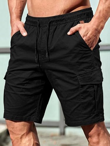 Detalle de Elegancity Herren Cargo Shorts Schwarz – bequeme Freizeithose mit Regular Fit