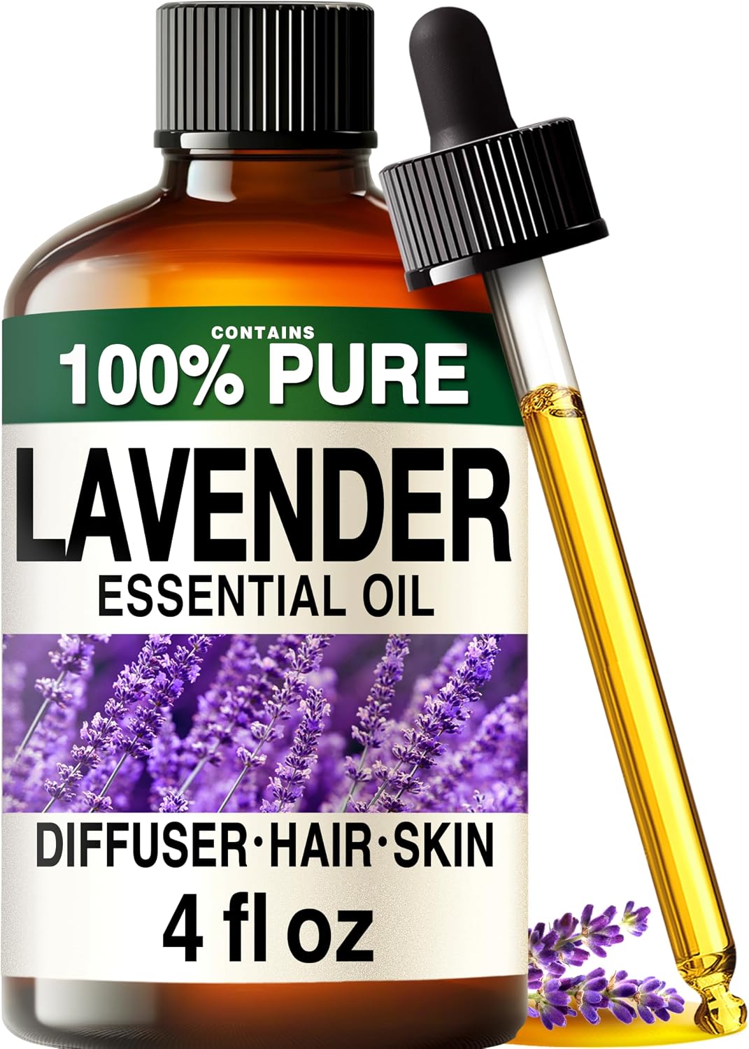 Detalle de Kukka Lavender Essential Oil for Diffuser (Huge 118ml) – 100% Pure Natural Lavender Oil