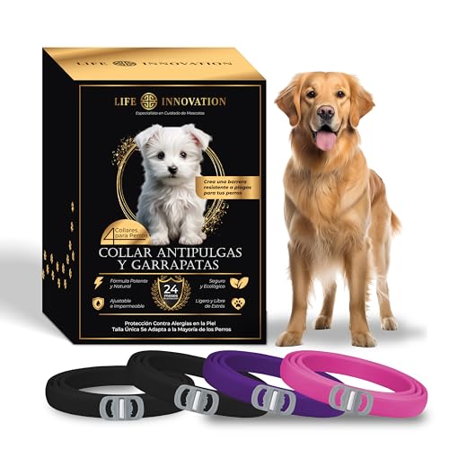 Detalle de Life Innovation Pack 4 Collares antiparasitarios para perros – 24 meses de protección natural