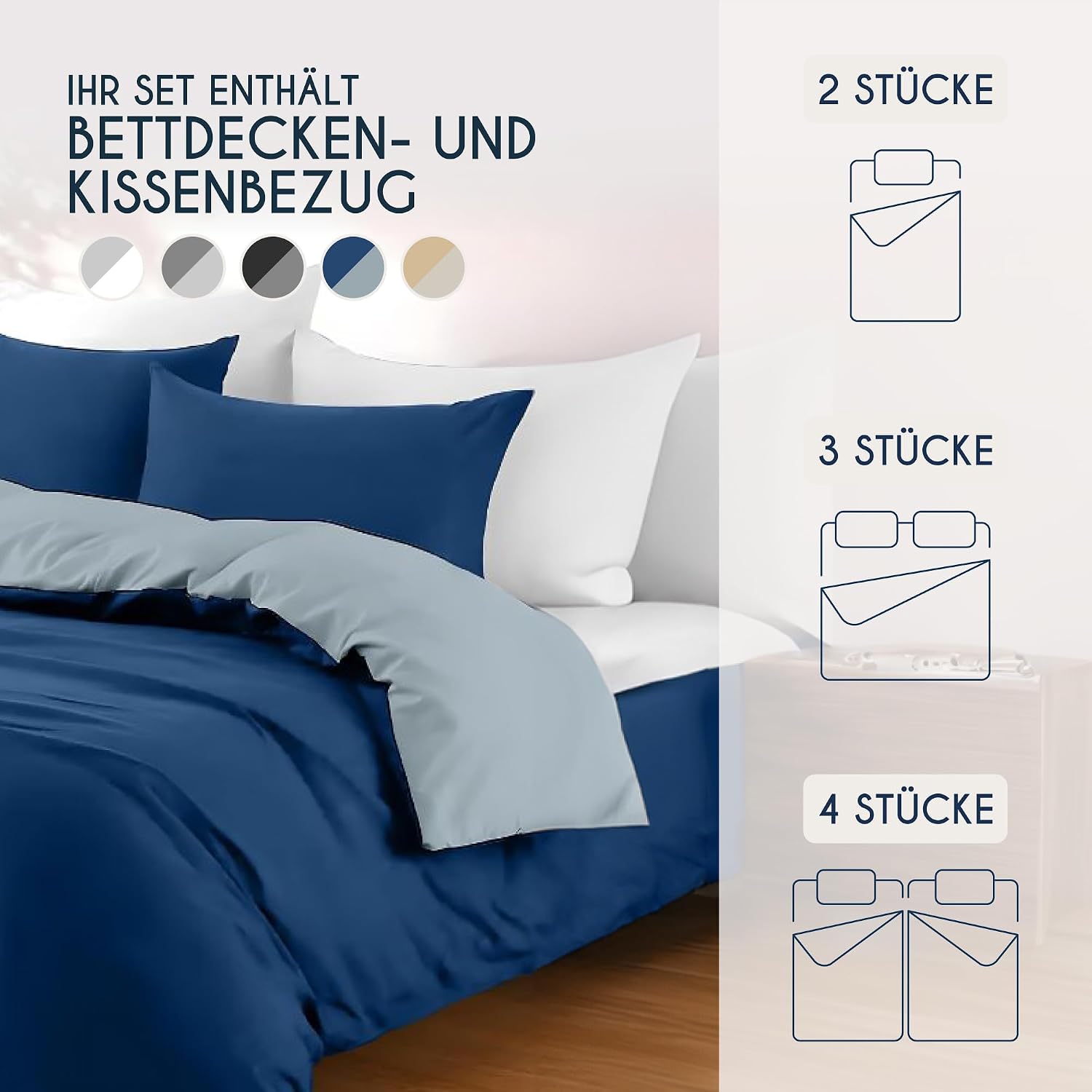 Thumbnail 5 de Dreamzie Bettwäsche Set 240x220 cm