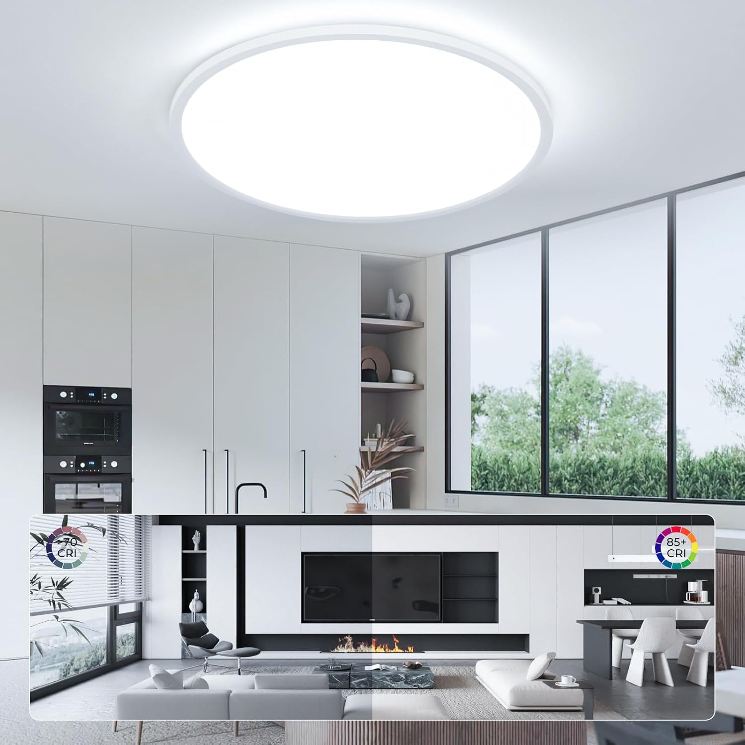 Detalle de EASY EAGLE YXXDDCB500 led-plafondlamp, 50 cm, 52 W, 6500 K, IP44