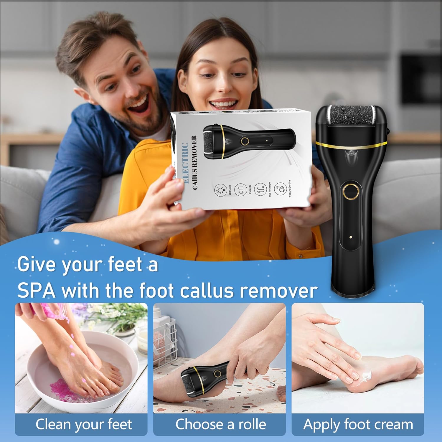 Thumbnail 6 de Jamestry Callus Remover for Feet — Electric Foot File with 3 Rollers, 2 Speeds, Waterproof Design and 17-in-1 Pedicure Kit