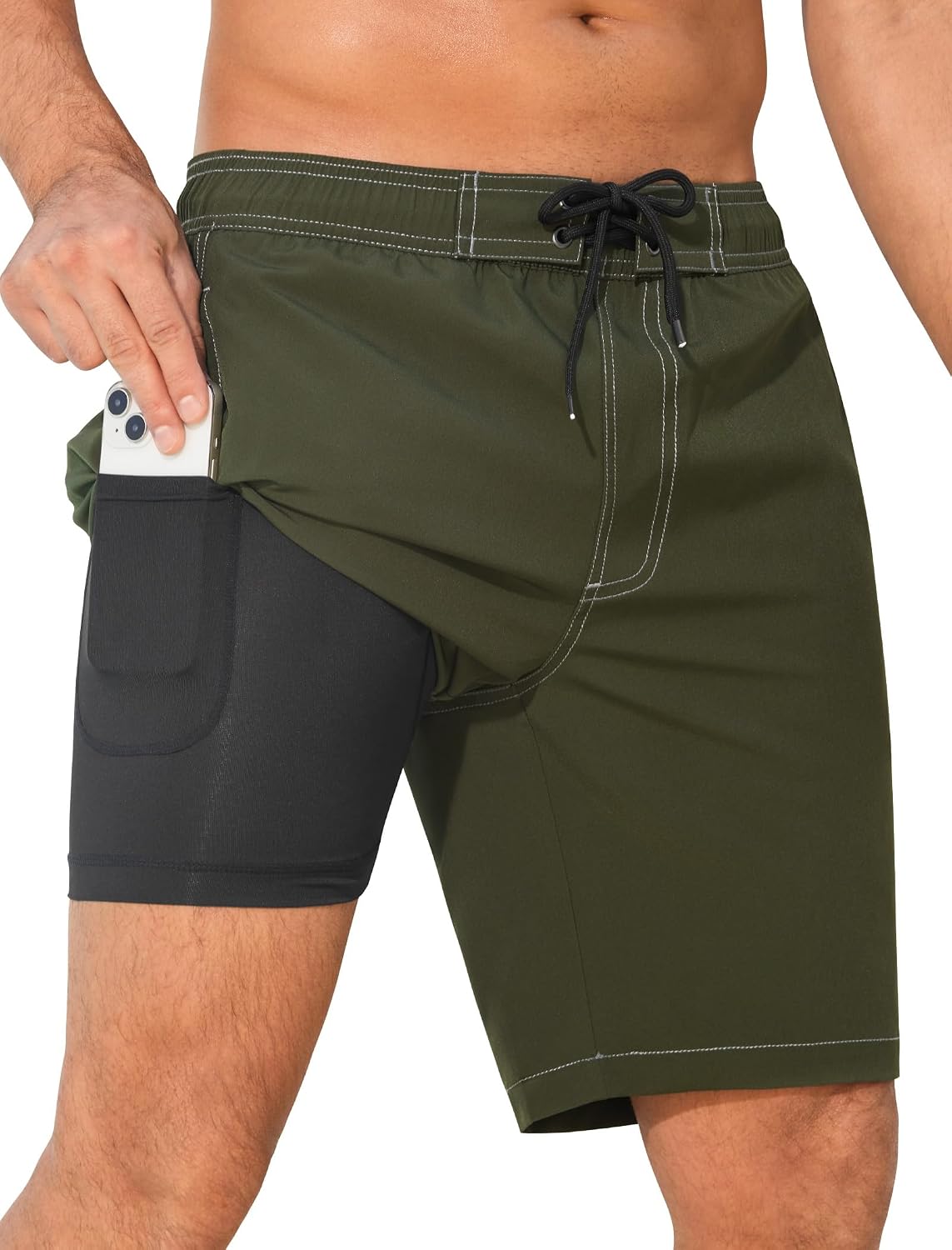 Detalle de SILKWORLD Men's Swim Trunks, 9-Inch