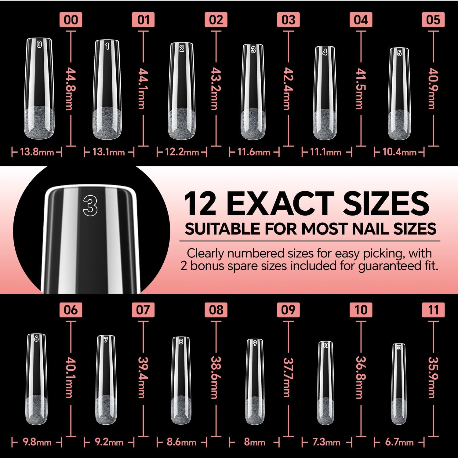 Thumbnail 6 de Extra Long Square Nail Tips, 120 Pieces