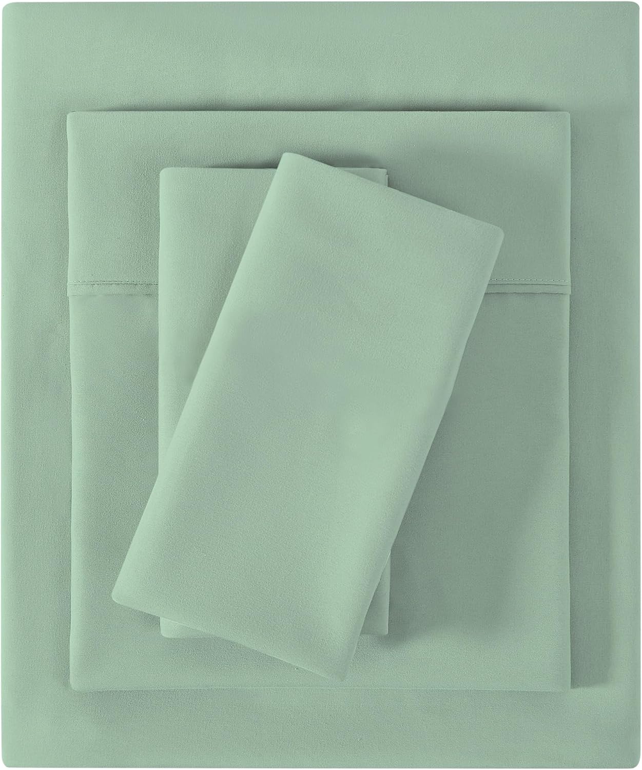 Detalle de softan SMTSAGEGREENF Full Microfibre Sheet Set, Sage Green, 15-inch Pocket