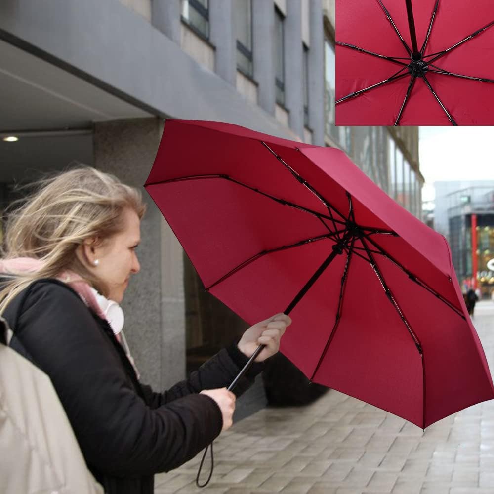 Thumbnail 5 de Vicloon Regenschirm Auf-Zu Taschenschirm 8 Rippen
