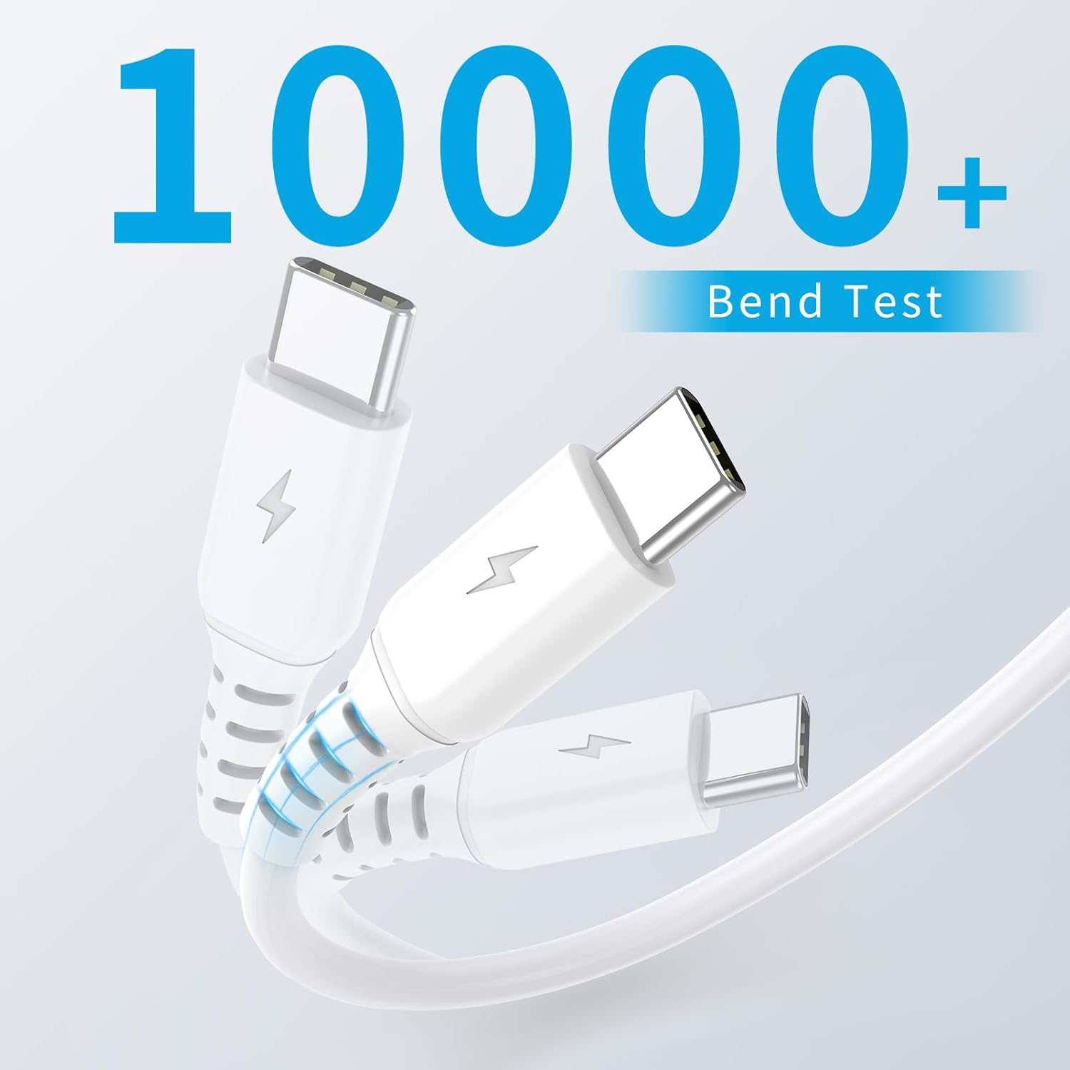 Thumbnail 5 de Acecene 30cm USB C Charger Cable Short – 5 Pack (USB A to USB C) in White
