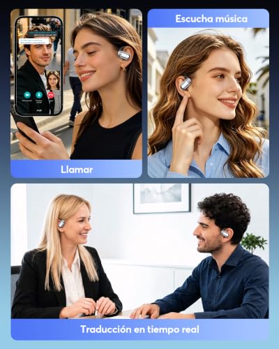 Detalle de Pviwzux AI Auriculares Traductor en Tiempo Real: 198 idiomas, 60 h de batería y 4 en 1