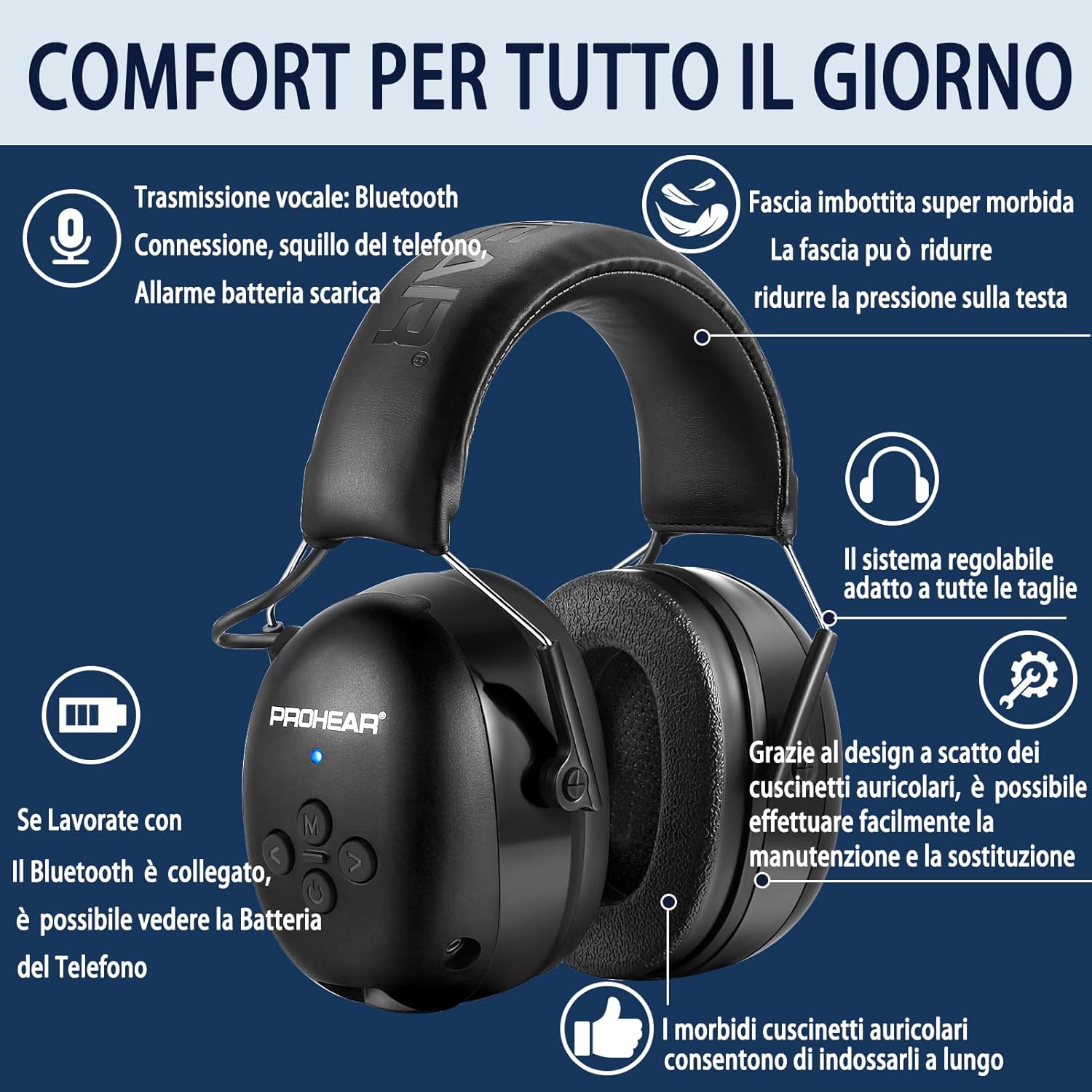 Thumbnail 6 de PROHEAR 037 Cuffie Antirumore SNR 30dB 📻