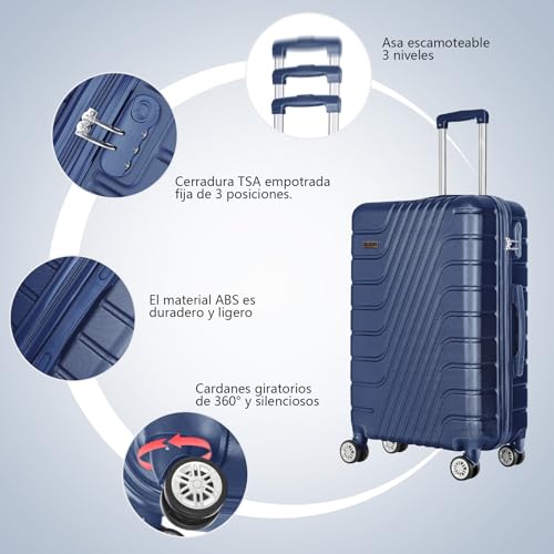 Detalle de ARTREE Maleta Cabina 55x40x20: ligera, resistente y ecológica para Ryanair, Vueling y más